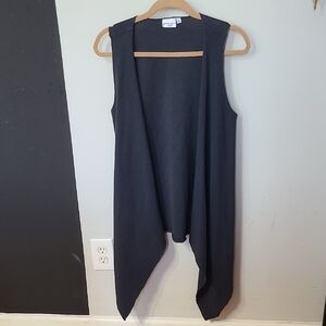 Prairie Cotton Sleeveless Dark Gray Open Vest 100% Cotton Baby Ribbed Size Small